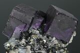 Purple Cubic Fluorite with Sphalerite & Galena - Illinois #176030-2